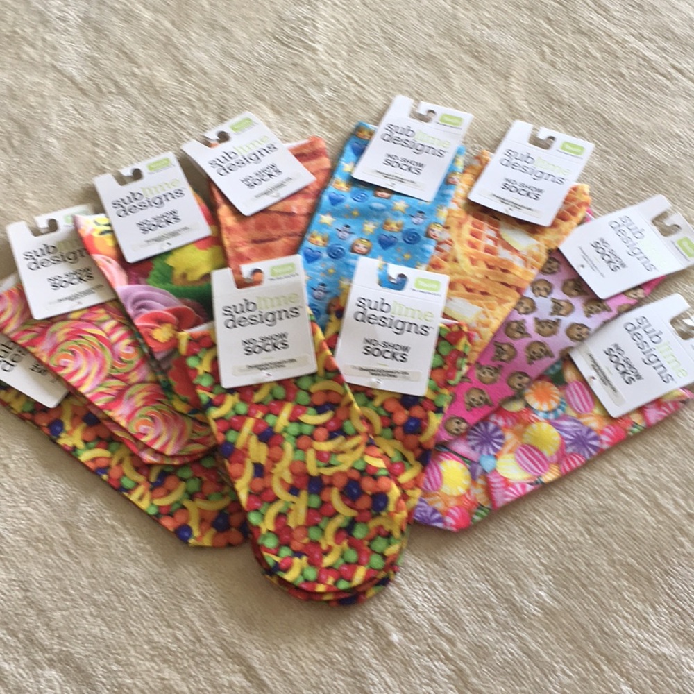 NWT Sublime Designs Youth No Show Socks Candy - Picture 2 of 6